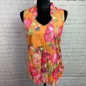 J. Crew Factory Floral Ruffle Tank